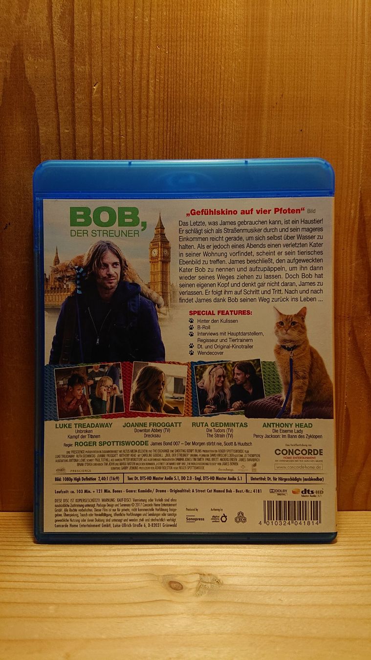 Tutti i DVDs: BOB, DER STREUNER Blu-Ray mit Luke Treadaway – Usato da Wilderswil venduto da Exebub 1