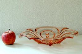 Plat art déco Irène, verre pressé, Walther & Söhne, 1930-40s