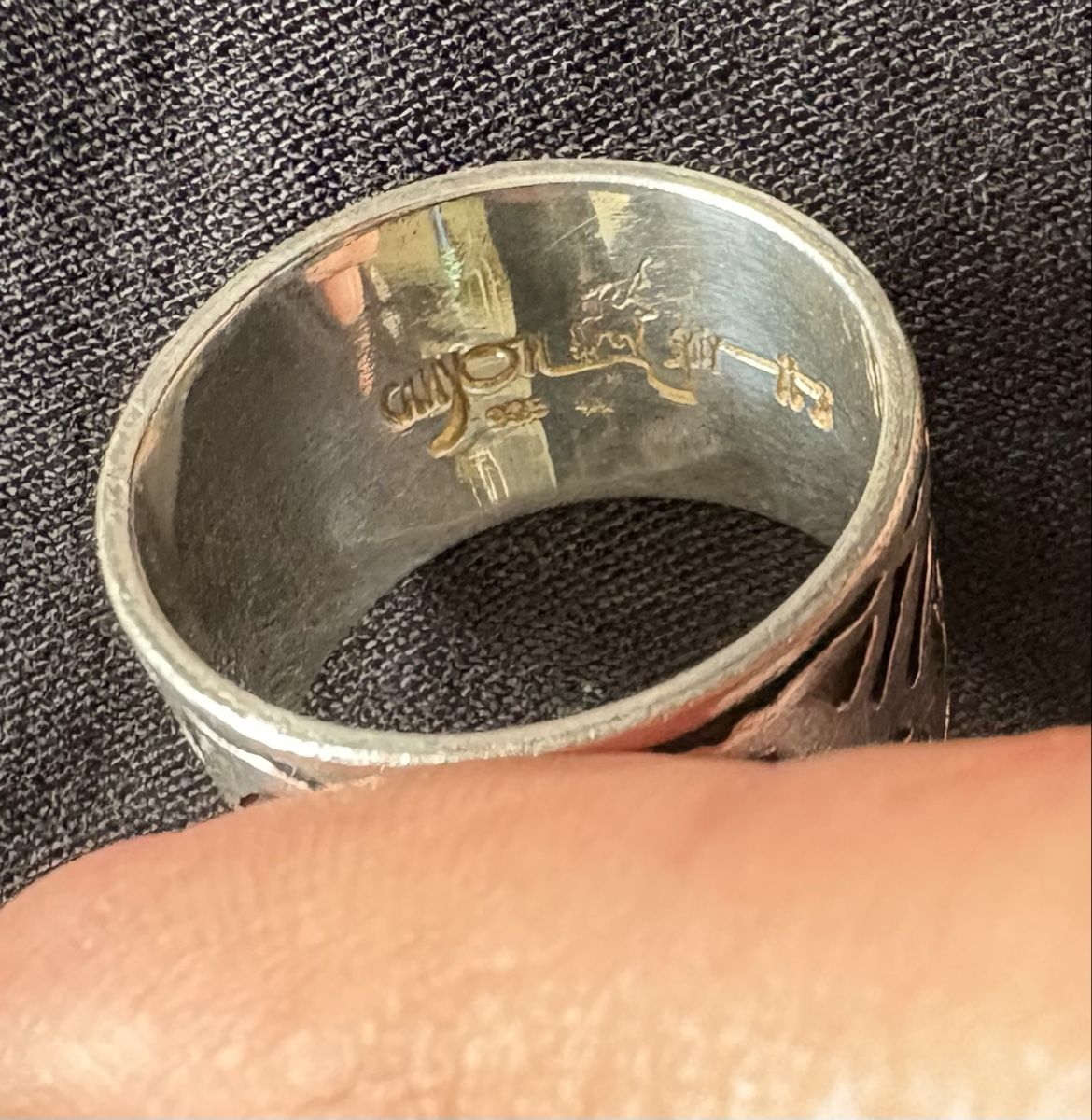 Anelli: Stylischer Silberring mit Muster, Grösse 58, 12mm breit – Usato da Zürich venduto da wei_8n2l 3