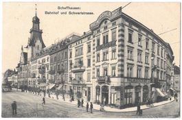 Schaffhausen Bahnhof und Schwertstrasse Rheinischer Hof