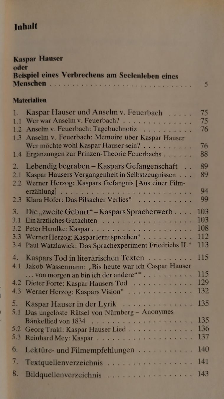 Libri: Kaspar Hauser oder Beispiel eines Verbrechens / Taschenbuch – Usato da Bellach venduto da JingleJerry 2
