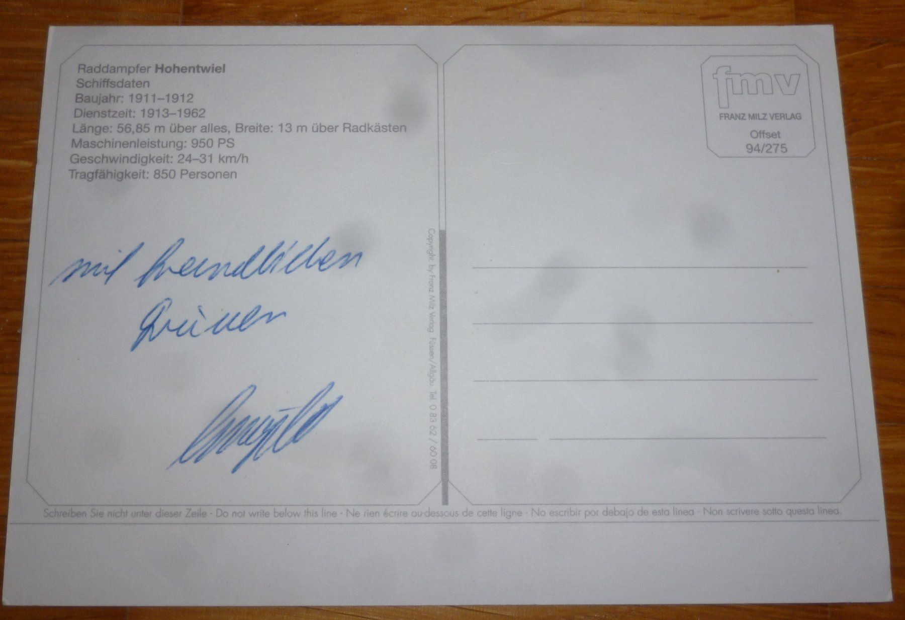 Cartes postales: ANsichtskarte mit DS Hohentwiel – D'occasion à Langenthal par Tbraunbaer 1