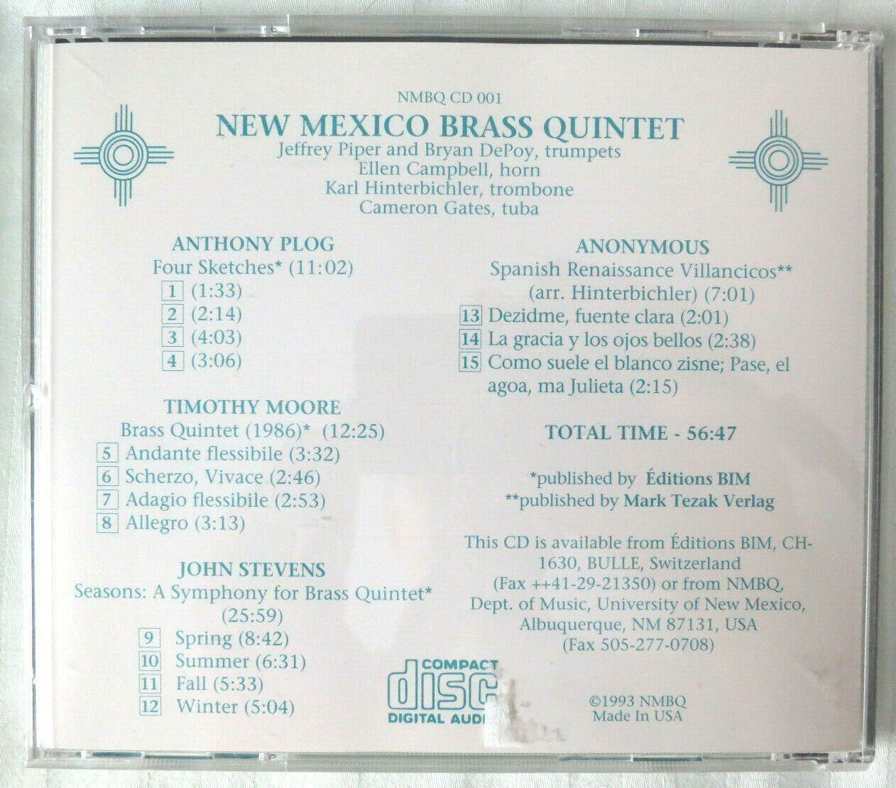 CDs: NEW MEXICO BRASS QUINTET - Fore! – Neu und originalverpackt aus Bionnens von Meg011 1