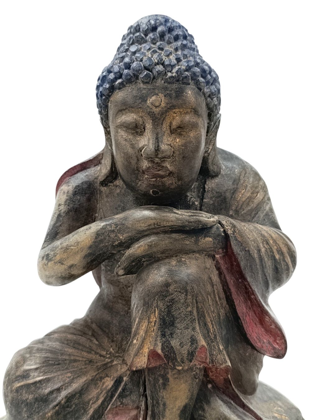 Figuren: Antike Buddha-Statue Holz 19 Jh. – Gebraucht aus Hochfelden von Historium 3