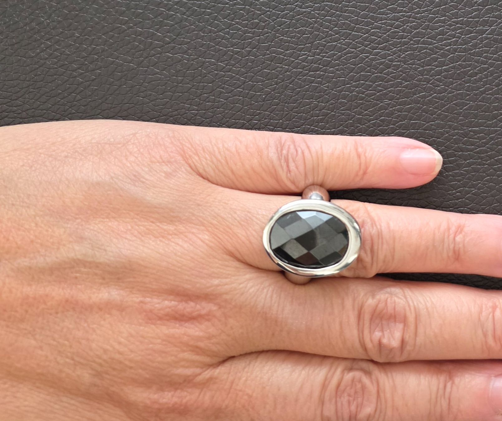 Anelli: Eleganter Silberring925 mit facettiertem Onyx – Nuovo e nell'imballaggio originale da Uetikon am See venduto da Coralreef 6