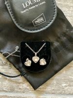 Set of earrings and necklace in silver