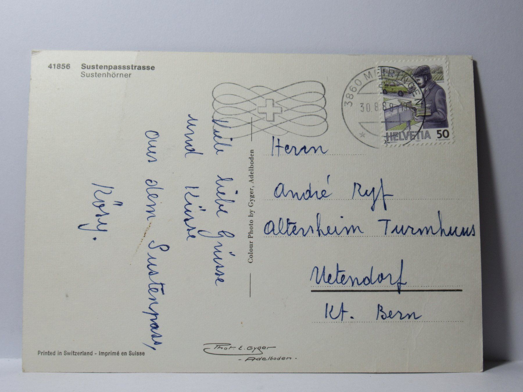 Ansichtskarten: Sustenpassstrasse , VW , 1988 – Gebraucht aus Grenchen von Bluemchen1900 1