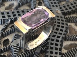 AMETHYST Pufftop in Silberring !!!  Grösse 56/61/62