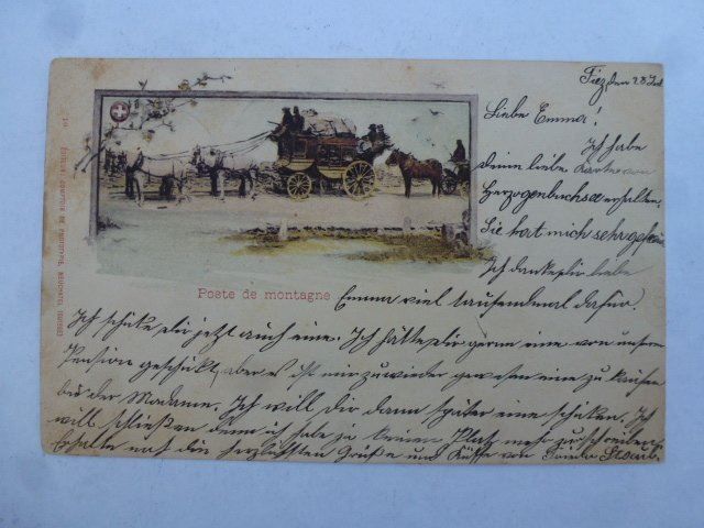 Ansichtskarten: Ansichtskarte Poste de Montagne 1899 – Gebraucht aus Walkringen von Casablanca777