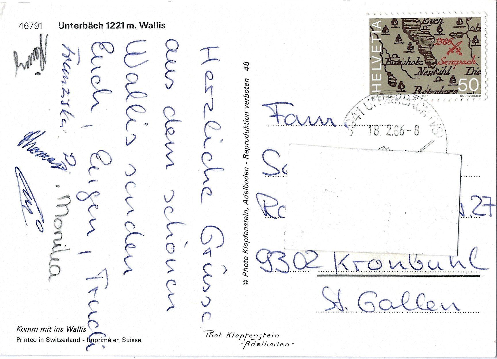 Cartes postales: 46791     Unterbäch 1221 m. Wallis – D'occasion à Bütschwil par Jackson1A 1