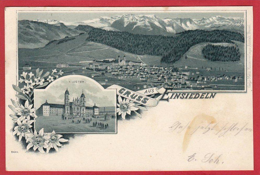 Cartoline postali: EINSIEDELN, LITHO 1901 – Usato da Grüningen venduto da Kartenlaube