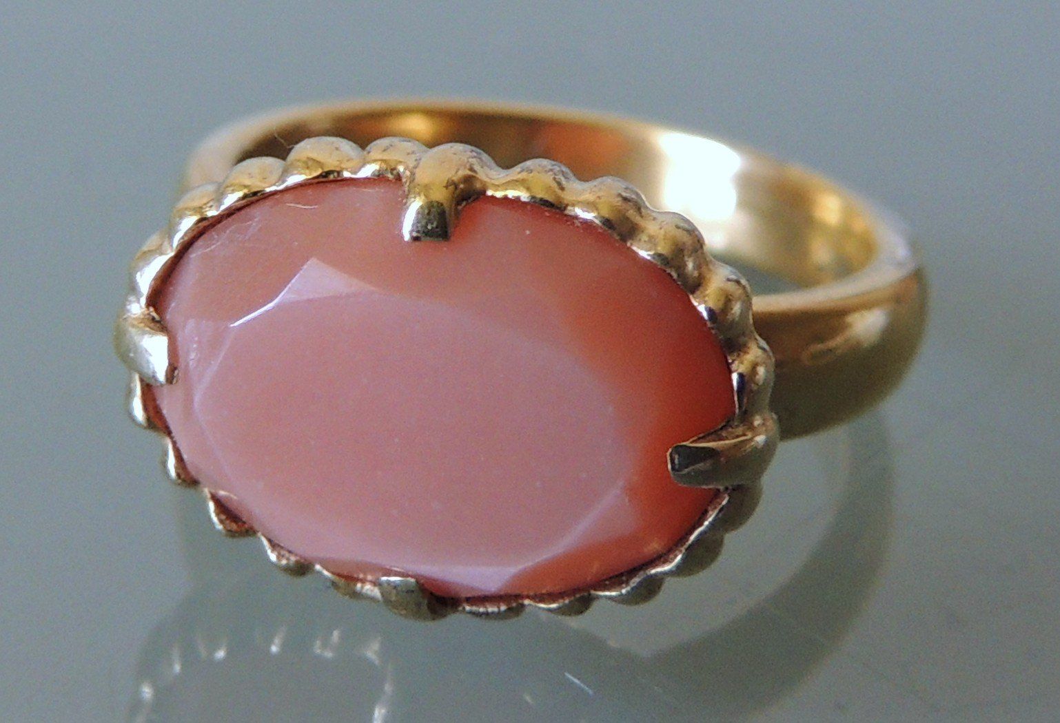 Anelli: Vergoldeter Silber 925 Fingerring mit Halbedelstein Gr. 56 – Usato da Waldenburg venduto da schaller707 5