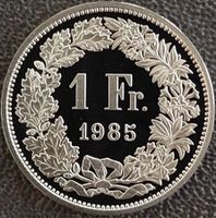 1 Franken 1985 pp / aus Münzsatz / in einer Münzkapsel