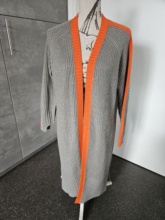 CAT NOIR Cardigan Grau Orange Gr. 42 Damen 