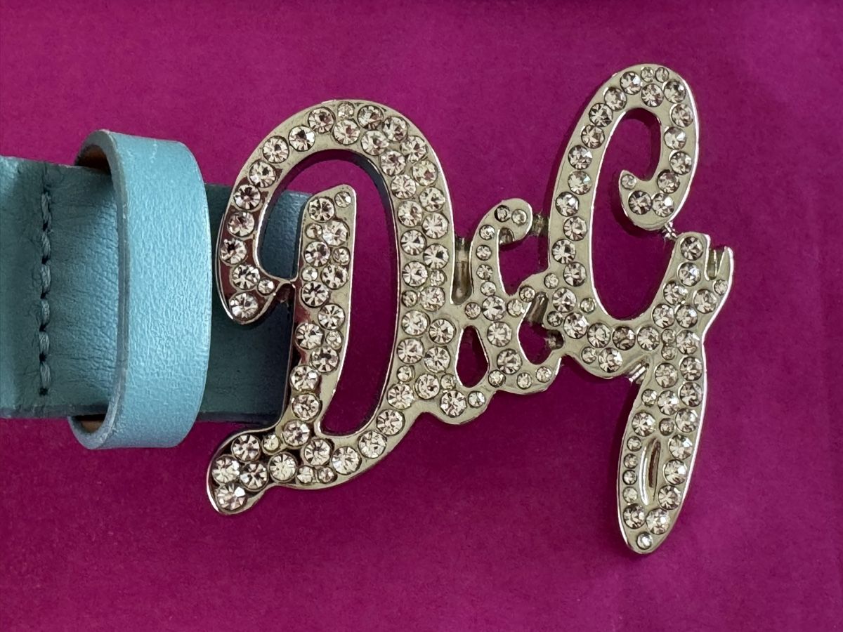 Dolce & Gabbana Cinture: D&G Gürtel Hellblau Leder Strass Damen Accessoire Top! – Usato da Schöftland venduto da Guccigirl 1