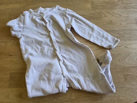 Baby Schlafanzug 86/92 gestreift hellrosa