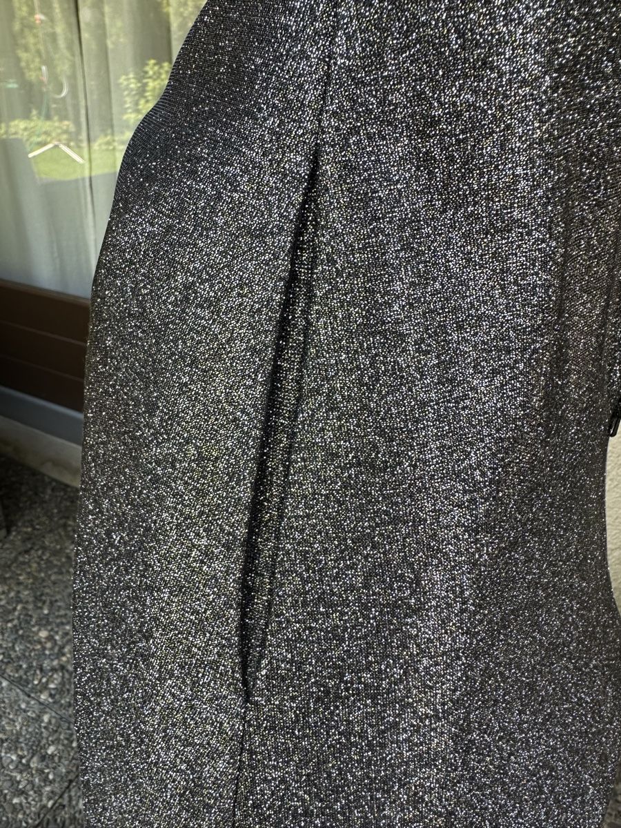 Vestiti: Abendkleid silber glitzernd mit Schlitz und Seitentaschen – Usato da Olten venduto da Barola01 4