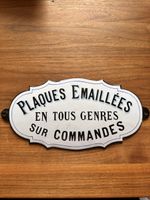 Altes Emailschild «Plaques émaillées» 