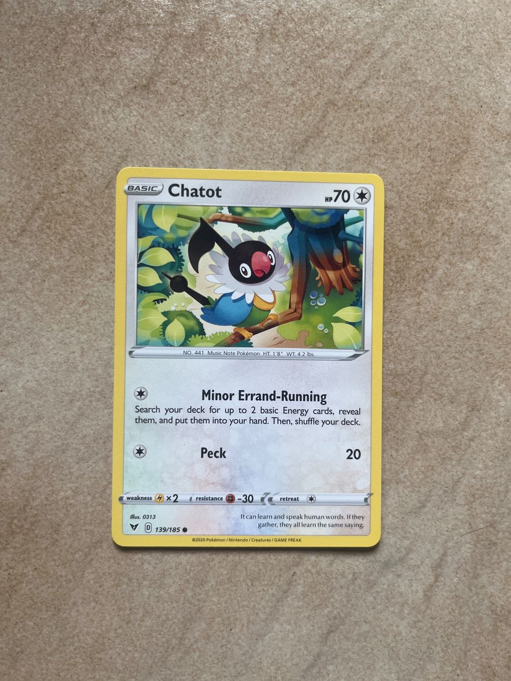 Pokémon Carte collezionabili: Carte Pokemon Chatot - Vivid Voltage - EN – Usato da Vernayaz venduto da Darkfrost