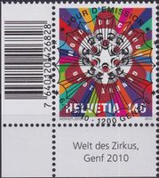 2010, Nr.1352 "Zirkuswelt" mit ET-Voll-Stempel +ECKTABS.