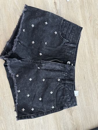 Jeansshorts Damen Grösse M schwarz Nieten Used Look