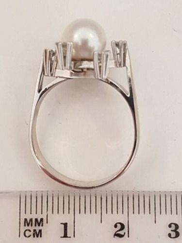 Ringe: Brillant - Perlen Ring aus 750 Weissgold – Gebraucht aus Unterägeri von Altgoldschmuck 9