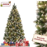 210  cm weihnachtsbaum mit warm Lichterkette und dekoration
