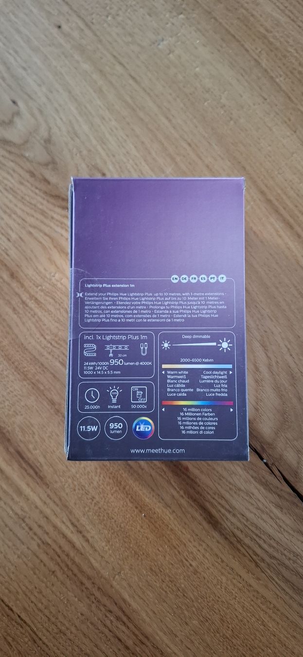 Philips Lampade: Philips Hue Lightstrip Plus 1m Erweiterung, Neu – Nuovo e nell'imballaggio originale da Guntershausen venduto da Jtattoo 1