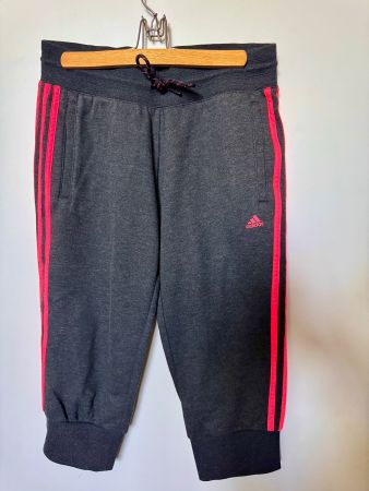 3/4 Sporthose Hose Adidas Gr. 34/36 grau anthrazit pink