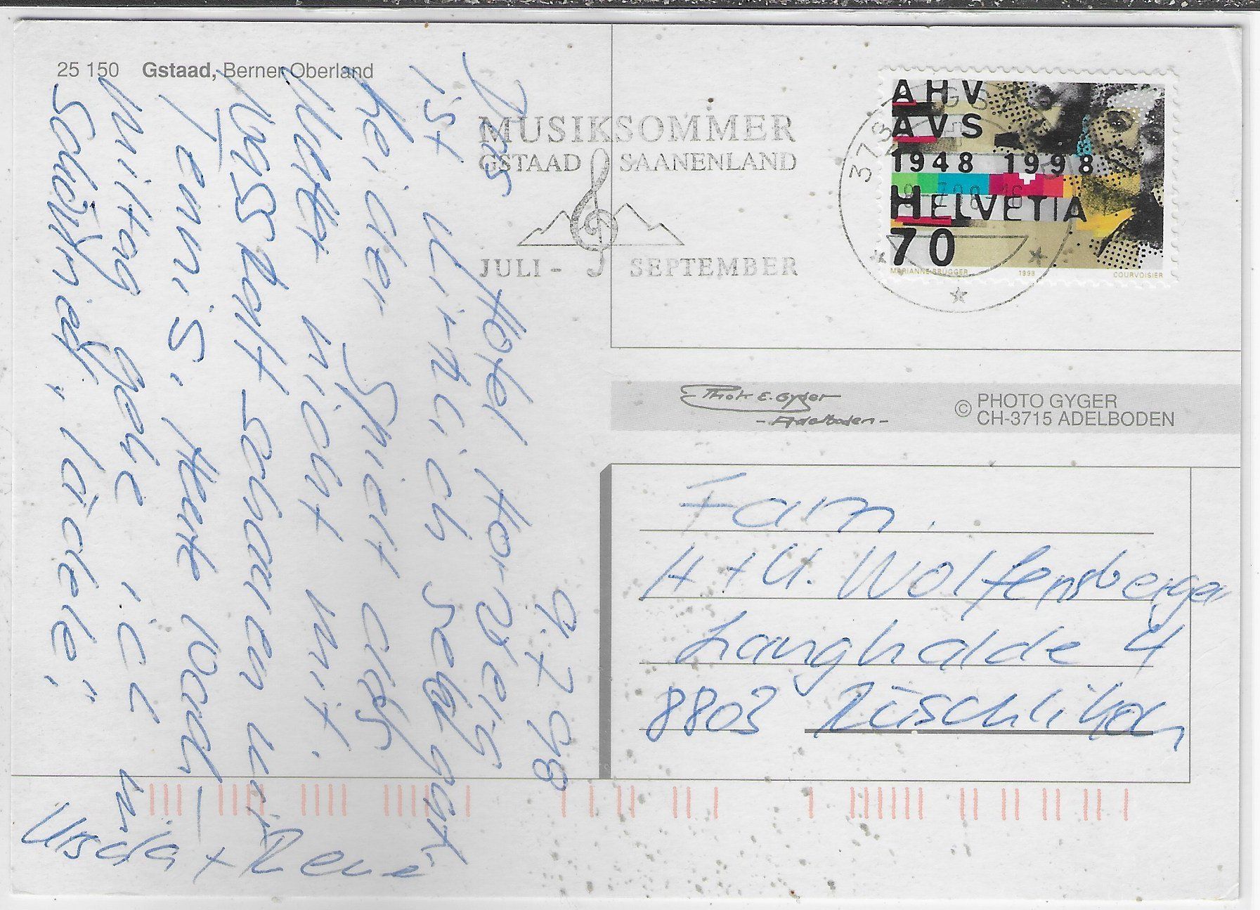 Cartoline postali: Gstaad - Multiview – Usato da Ettingen venduto da Kartenplanet 1