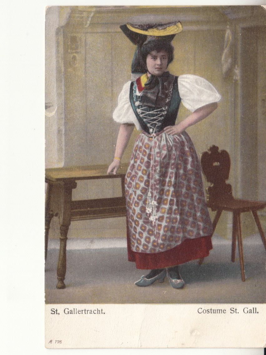 Ansichtskarten: St. Galler Tracht ca. 1905 – Gebraucht aus Bürglen TG von StampGraf
