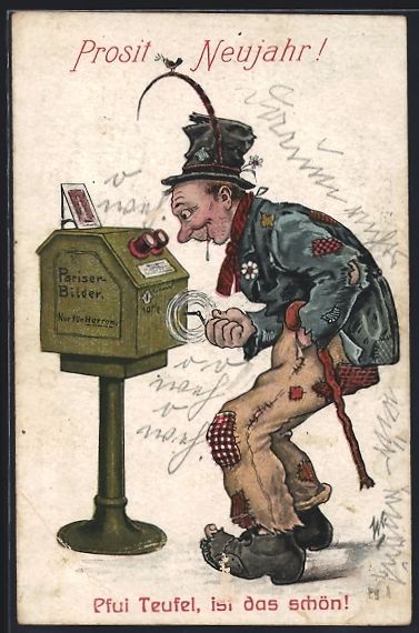 Cartoline postali: Willi Scheuermann: Landstreicher schaut  – Usato da Berlin venduto da bartko-reher