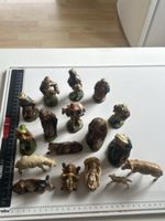 Krippenfiguren Konvolut 17 teilig mit Tieren  Figuren(I33)