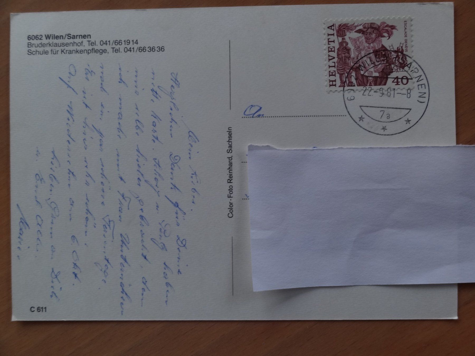 Ansichtskarten: Wilen / Sarnen - OW - 1981 – Gebraucht aus St Léonard von Riglin 1
