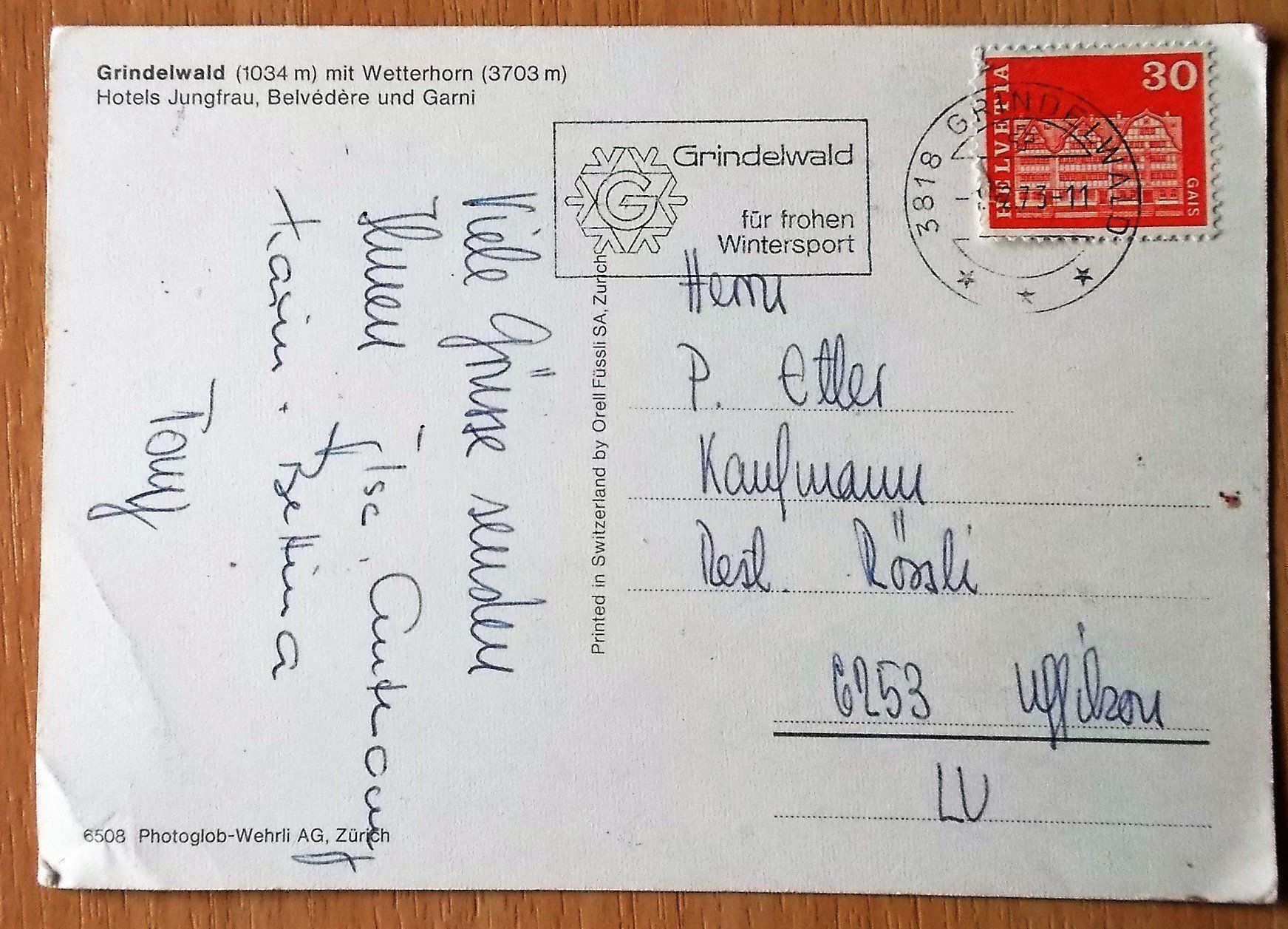 Cartoline postali: Grindelwald mit Wetterhorn – Usato da Uffikon venduto da Semo2 1