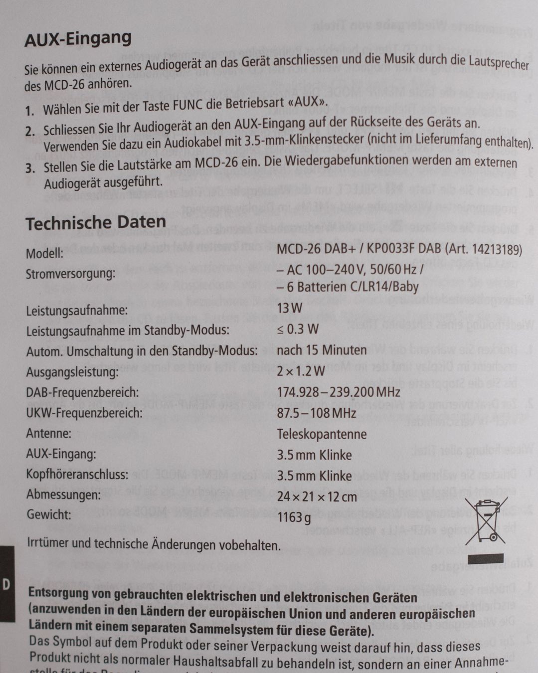 Radio: CD-PLAYER MIT DAB+ RADIO / TYP MCD-26 / INTERTRONIC – Usato da Basel venduto da Ammedysli49 6