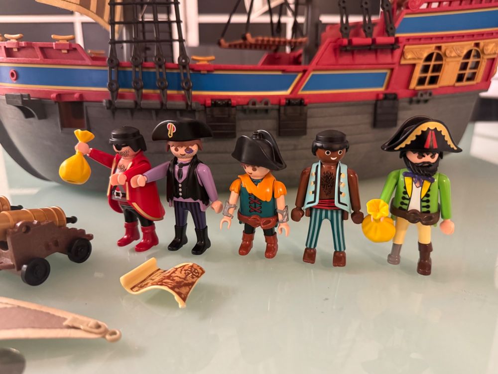 Lotto Pezzi Di Ricambio Playmobil 5135 &ndash; Nave Pirata Vintage, Parti Miste Per Barca