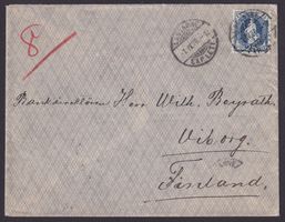 Stehende Helvetia, Brief mit Destination Finnland
