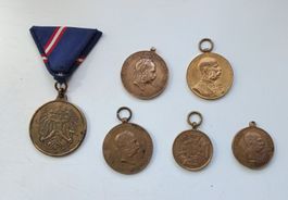 6 antike Bronze Medaillen alle ca. 1870/71 Österreich/D.