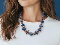 Unikat 💎 Halskette mit Lapislazuli und Sonnenstein - Neu
