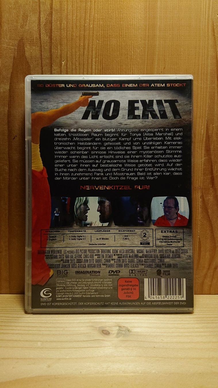 Tutti i DVDs: NO EXIT DVD – Usato da Wilderswil venduto da Exebub 1