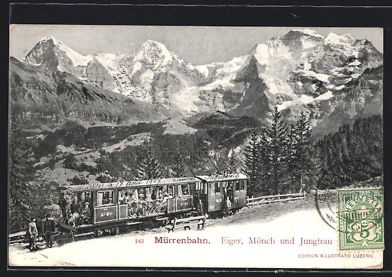 Cartes postales: Mürrenbahn, Eiger, Mönch und Jungfrau – D'occasion à Berlin par bartko-reher