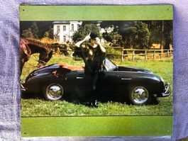 Porsche 356 speedster mit frau und pferd