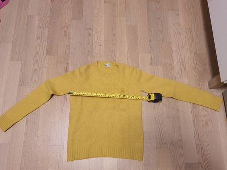 Benetton Wool womens Sweater, Size M, mustard color, stylish
