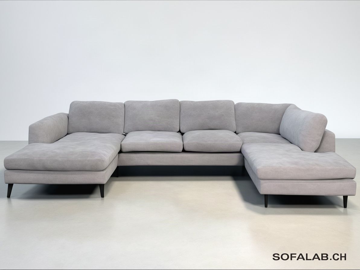 Sofas: Ecksofa-Set Hellgrau Mit all den Kissen – D'occasion à Fehraltorf par Sofalab.swiss