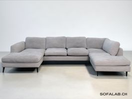 Ecksofa-Set Hellgrau Mit all den Kissen