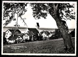 AK Wolfhalden /App., Kirche mit Bodensee