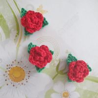 3 Stk. MINI-ROSEN gehäkelt, rose uncinetto crochet 975