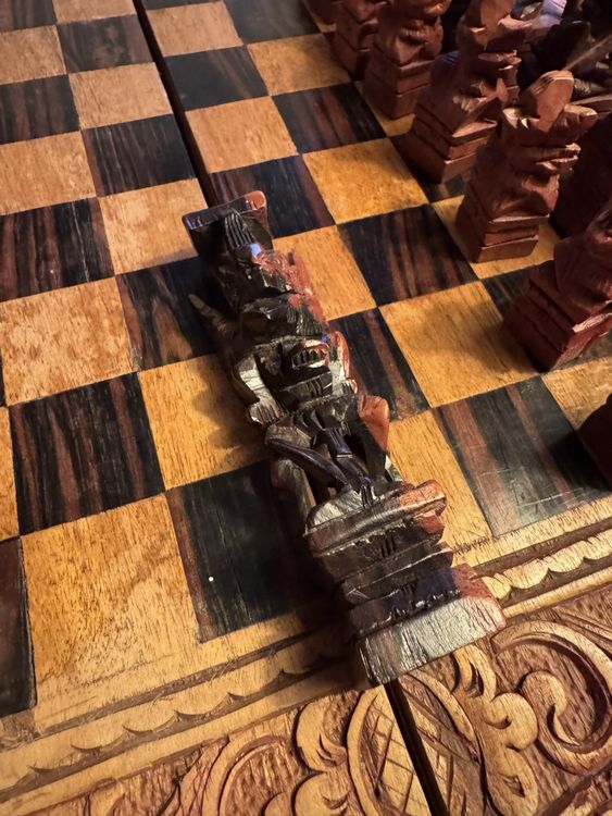 Helena Wood Art, Handgefertigtes Holz Schachbrett mit