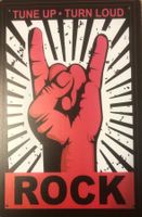Rock Blechschild Nirvana AC/DC Guns'n'Roses Metallica Punk